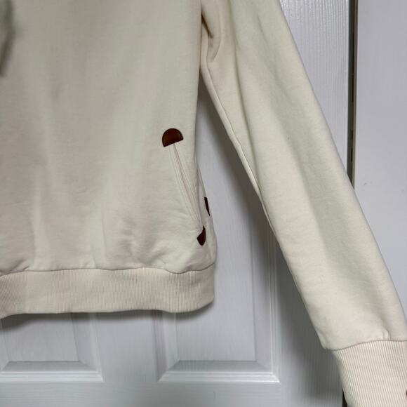 Wanakome Cream Beige Hooded Pullover Sweatshirt Size Medium - Picture 9 of 16